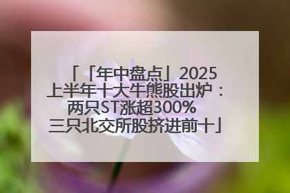 「年中盘点」2025上半年十大牛熊股出炉：两只ST涨超300% 三只北交所股挤进前十