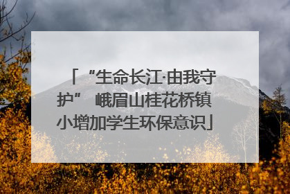 “生命长江·由我守护” 峨眉山桂花桥镇小增加学生环保意识
