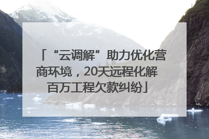 “云调解”助力优化营商环境，20天远程化解百万工程欠款纠纷