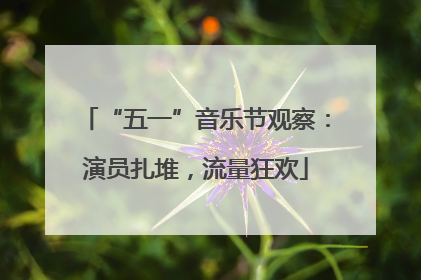 “五一”音乐节观察：演员扎堆，流量狂欢