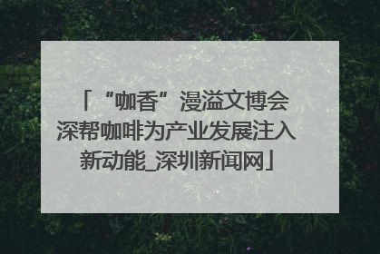 “咖香”漫溢文博会 深帮咖啡为产业发展注入新动能_深圳新闻网