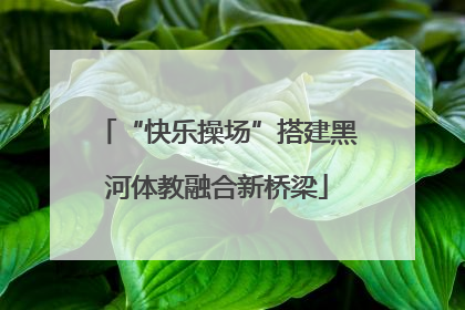 “快乐操场”搭建黑河体教融合新桥梁