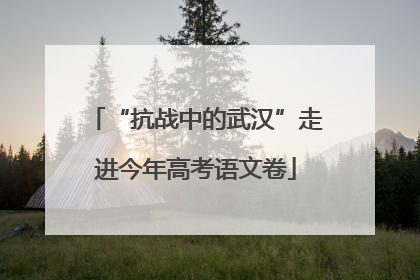 “抗战中的武汉”走进今年高考语文卷