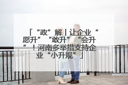 “政”解丨让企业“愿升”“敢升”“会升”！河南多举措支持企业“小升规”
