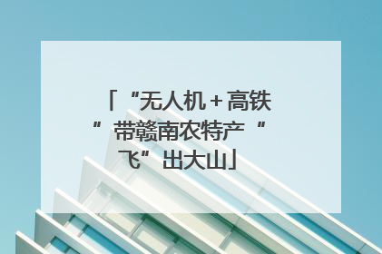 “无人机＋高铁”带赣南农特产“飞”出大山