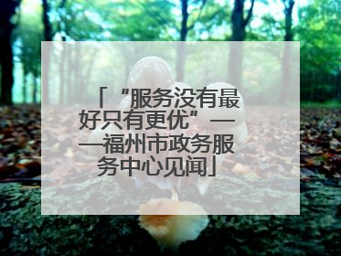 “服务没有最好只有更优”——福州市政务服务中心见闻