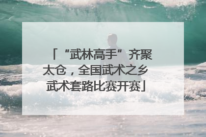 “武林高手”齐聚太仓，全国武术之乡武术套路比赛开赛