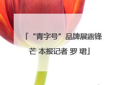 “青字号”品牌展露锋芒 本报记者 罗 珺