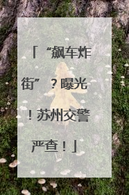 “飙车炸街”？曝光！苏州交警严查！