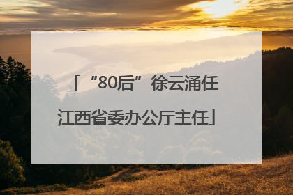“80后”徐云涌任江西省委办公厅主任