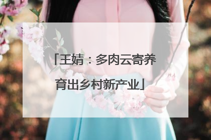 王婧：多肉云寄养 育出乡村新产业