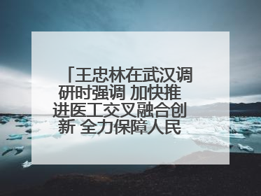 王忠林在武汉调研时强调 加快推进医工交叉融合创新 全力保障人民群众生命健康
