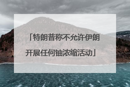 特朗普称不允许伊朗开展任何铀浓缩活动
