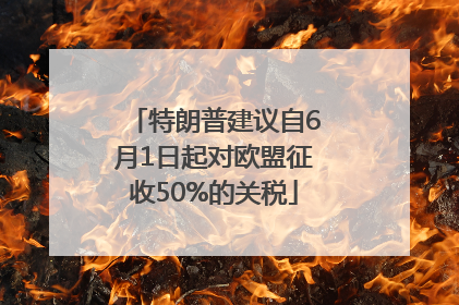 特朗普建议自6月1日起对欧盟征收50%的关税
