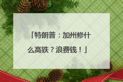特朗普：加州修什么高铁？浪费钱！