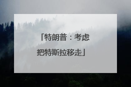 特朗普：考虑把特斯拉移走