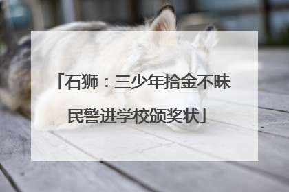 石狮：三少年拾金不昧 民警进学校颁奖状