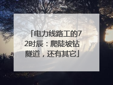 电力线路工的72时辰：爬陡坡钻隧道，还有其它