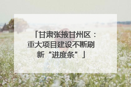甘肃张掖甘州区：重大项目建设不断刷新“进度条”