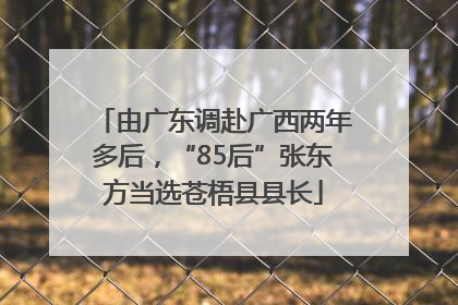 由广东调赴广西两年多后，“85后”张东方当选苍梧县县长