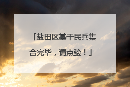盐田区基干民兵集合完毕，请点验！