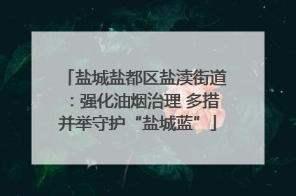 盐城盐都区盐渎街道：强化油烟治理 多措并举守护“盐城蓝”