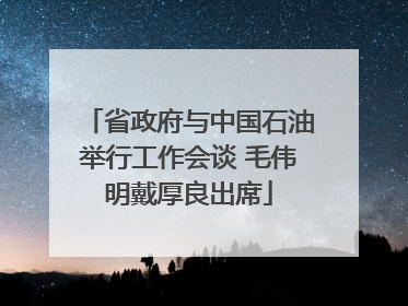 省政府与中国石油举行工作会谈 毛伟明戴厚良出席