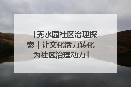 秀水园社区治理探索｜让文化活力转化为社区治理动力