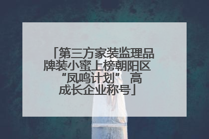 第三方家装监理品牌装小蜜上榜朝阳区 “凤鸣计划” 高成长企业称号