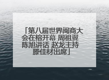 第八届世界闽商大会在榕开幕 周祖翼陈旭讲话 赵龙主持 滕佳材出席