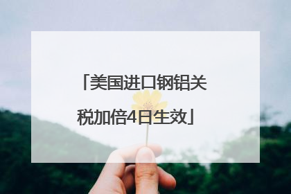 美国进口钢铝关税加倍4日生效