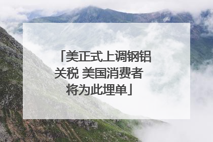 美正式上调钢铝关税 美国消费者将为此埋单