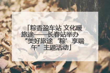 粽香盈车站 文化暖旅途——长春站举办 “美好旅途‘粽’享端午”主题活动