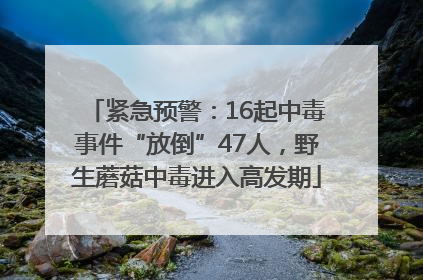 紧急预警：16起中毒事件“放倒”47人，野生蘑菇中毒进入高发期