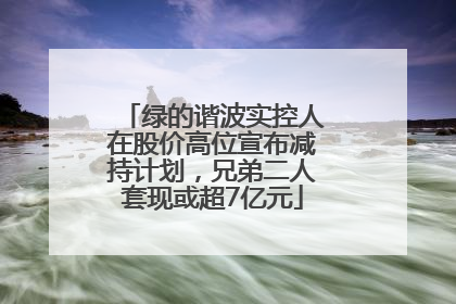 绿的谐波实控人在股价高位宣布减持计划，兄弟二人套现或超7亿元