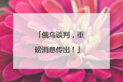 俄乌谈判，重磅消息传出！