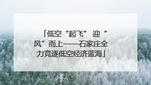 低空“起飞” 迎“风”而上——石家庄全力竞逐低空经济蓝海