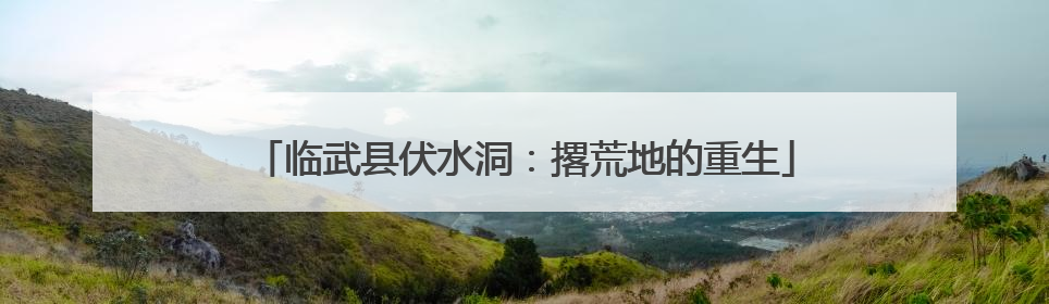 临武县伏水洞：撂荒地的重生