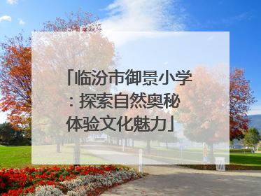 临汾市御景小学：探索自然奥秘 体验文化魅力