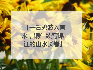 一篙碧波入画来，铜仁续写锦江的山水长卷