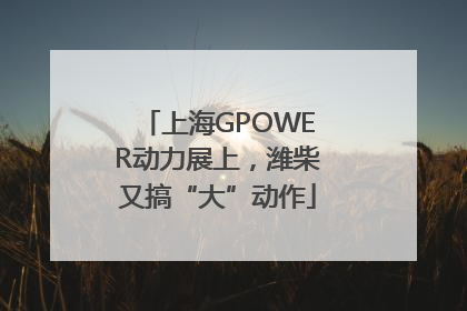 上海GPOWER动力展上，潍柴又搞“大”动作