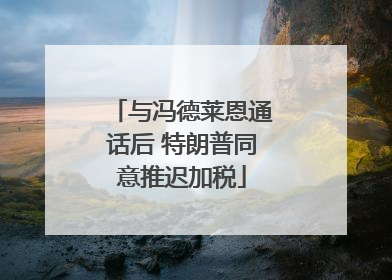 与冯德莱恩通话后 特朗普同意推迟加税