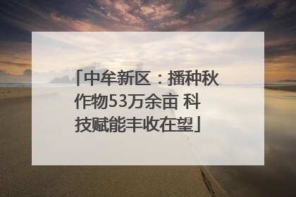 中牟新区：播种秋作物53万余亩 科技赋能丰收在望