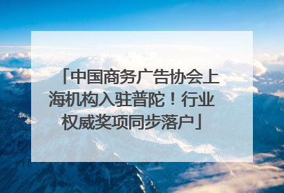 中国商务广告协会上海机构入驻普陀！行业权威奖项同步落户