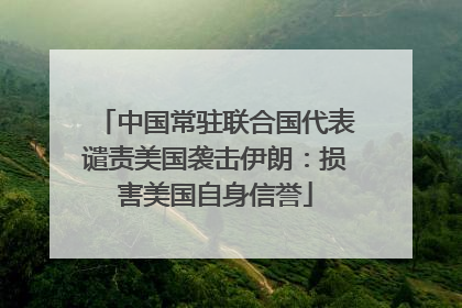 中国常驻联合国代表谴责美国袭击伊朗：损害美国自身信誉