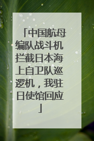 中国航母编队战斗机拦截日本海上自卫队巡逻机，我驻日使馆回应