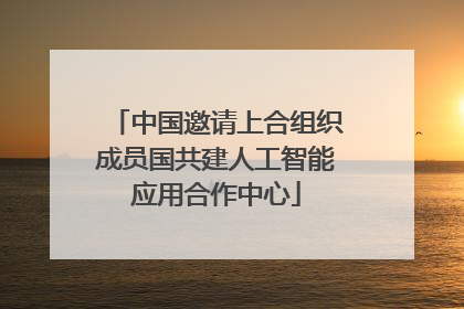 中国邀请上合组织成员国共建人工智能应用合作中心