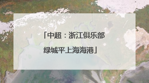 中超：浙江俱乐部绿城平上海海港
