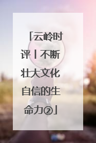 云岭时评丨不断壮大文化自信的生命力②