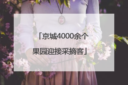 京城4000余个果园迎接采摘客